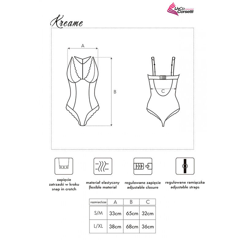 LIVCO CORSETTI FASHION - KREAME LC 90546 BODY BLACK - Sensualia