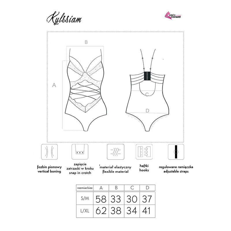 LIVCO CORSETTI FASHION - KYLSSIAM LC 90613 BODY NEGRO - Sensualia