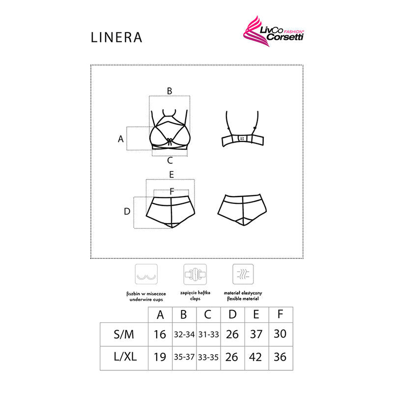 LIVCO CORSETTI FASHION - LINERA FOR THE SENSES COLLECTION SUJETADOR + PANTY NEGRO - Sensualia