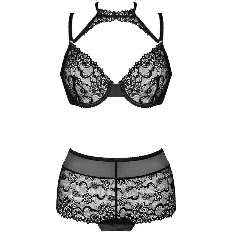 LIVCO CORSETTI FASHION - LINERA FOR THE SENSES COLLECTION SUJETADOR + PANTY NEGRO - Sensualia