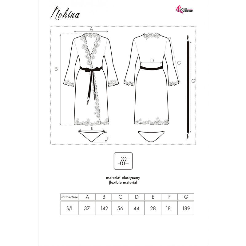 LIVCO CORSETTI FASHION - ROBE NOKINA LC XG055 + CULOTTE NOIR TAILLE UNIQUE - Sensualia