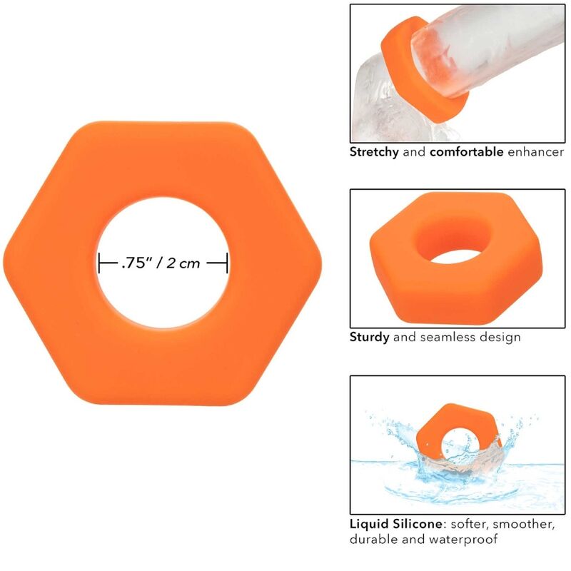CALEXOTICS - ALPHA BAGUE PROLONG SEXAGON ORANGE - Sensualia