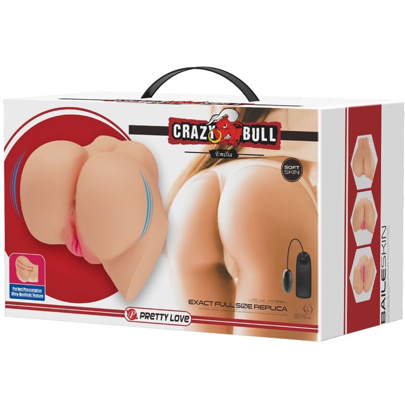 CRAZY BULL - VIBRATEUR VAGIN ET ANUS RÉALISTE EMILIA - Sensualia