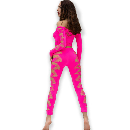 CHILIROSE - CR 4632 HAUT & PANTALON FUCHSIA S/L - Sensualia