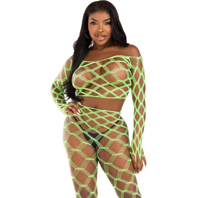 LEG AVENUE - TOP & LEGGINS HARDCORE VERDE - Sensualia