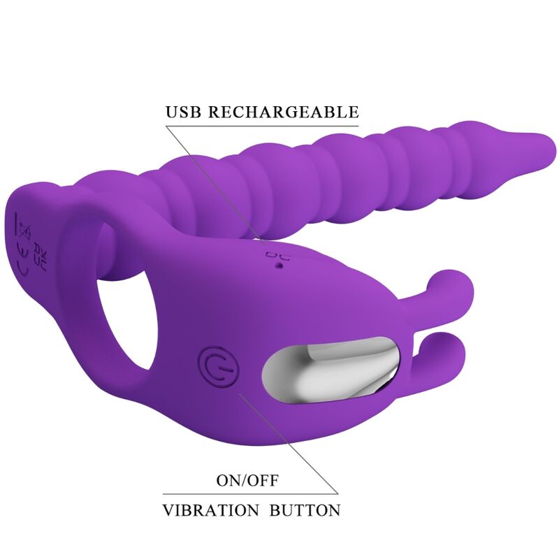 PRETTY LOVE - BLACKNEY ANNEAUX PÉNIS AVEC PLUG VIBRATEUR - Sensualia