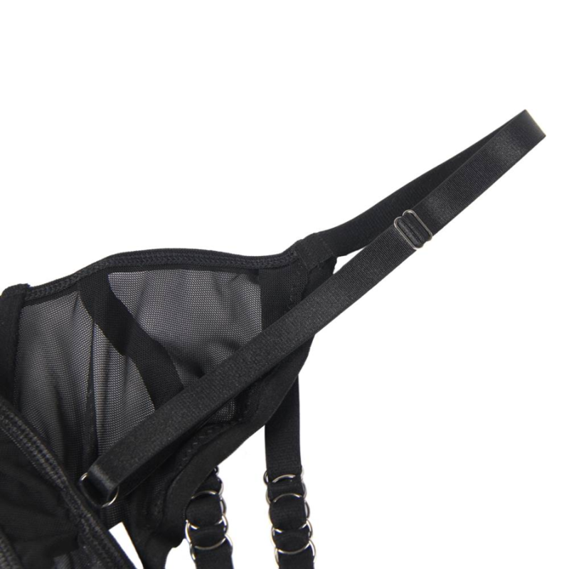 SUBBLIME - ENSEMBLE DEUX PIÈCES DE SOUTIEN-GORGE TRANSPARENT ET BANDES S/M - Sensualia