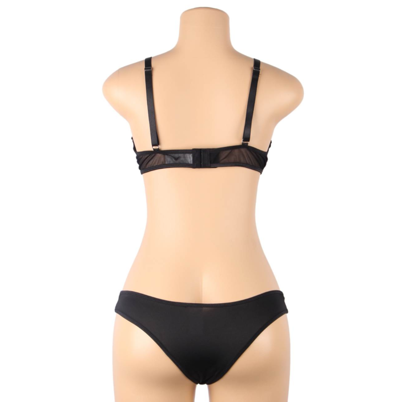 SUBBLIME - ENSEMBLE DEUX PIÈCES DE SOUTIEN-GORGE TRANSPARENT ET BANDES S/M - Sensualia