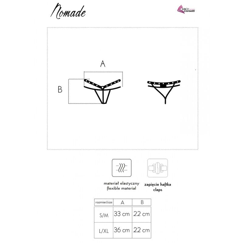 LIVCO CORSETTI FASHION - NOMADE TANGA CROTCHLESS NEGRO - Sensualia