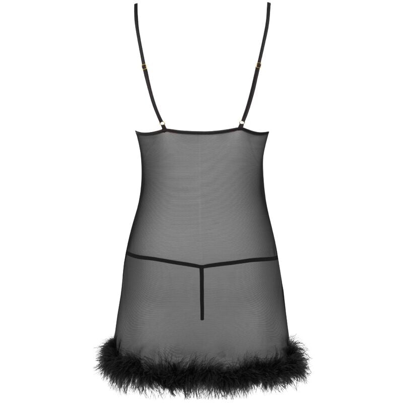 LIVCO CORSETTI FASHION - ZERUNAM SET BABYDOLL + TANGA NEGRO - Sensualia