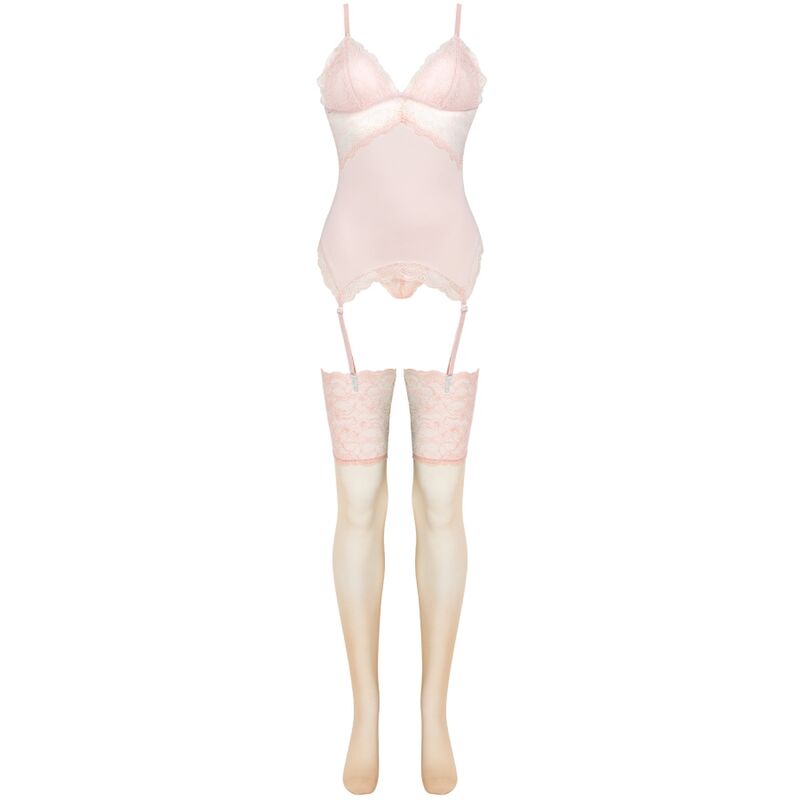 LIVCO CORSETTI FASHION - PERSINNE PEACH SET CORSET + PANTY + MEDIAS - Sensualia