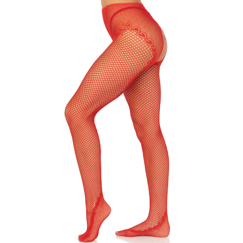LEG AVENUE - MEDIAS REJILLA SIN ENTREPIERNA NEGRO - Sensualia