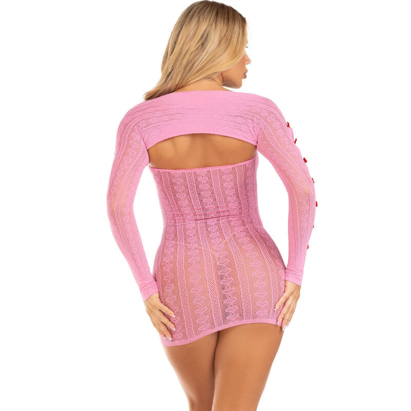 LEG AVENUE - ROBE COEUR & NOEUDS ROSE TAILLE UNIQUE - Sensualia