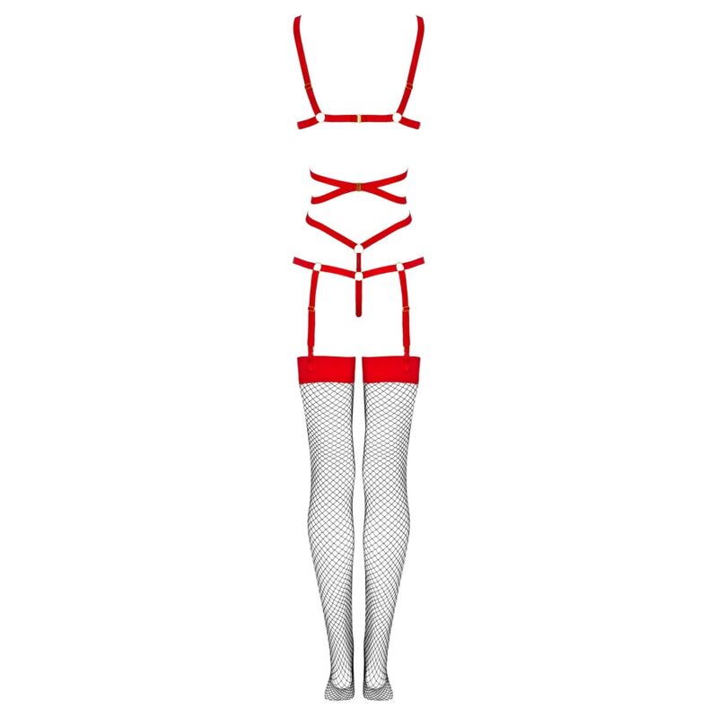 LIVCO CORSETTI FASHION - THIARA LC 20213 SET BODY + MEDIAS ROJA S/M - Sensualia