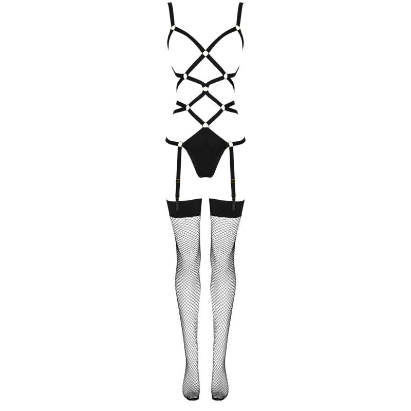 LIVCO CORSETTI FASHION - THIARA LC 20213 SET BODY + MEDIAS NEGRO S/M - Sensualia