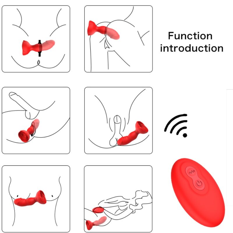 ARMONY - EXTREME A BLOOM VIBRATEUR ROSE ET PLUG ANAL TÉLÉCOMMANDE ROUGE - Sensualia