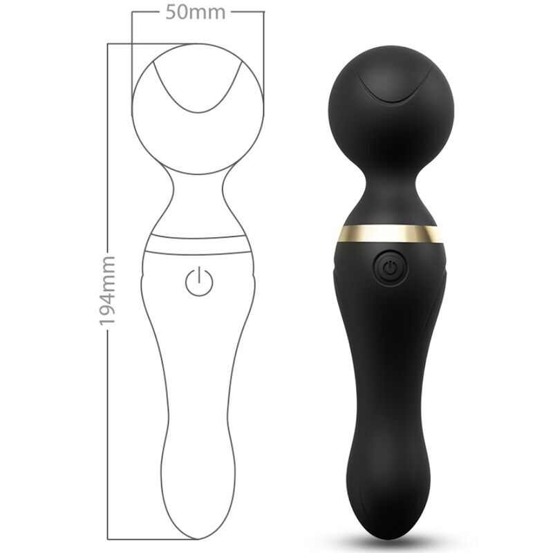 ARMONY - FREEZA MASSAGER & VIBRATEUR TÊTE SUPER FLEXIBLE NOIR - Sensualia