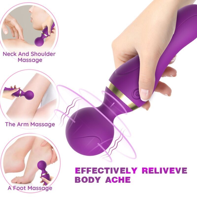 ARMONY - FREEZA MASSAGER & VIBRATEUR TÊTE SUPER FLEXIBLE NOIR - Sensualia