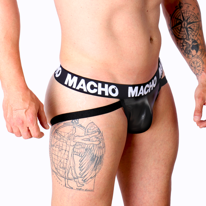 MACHO - MX25NC JOCK CUERO NEGRO - Sensualia