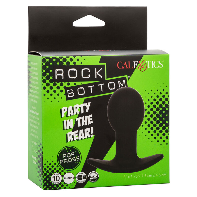 CALEXOTICS - ROCK BOTTOM PLUG ANAL 10 VIBRATIONS SILICONE NOIR - Sensualia