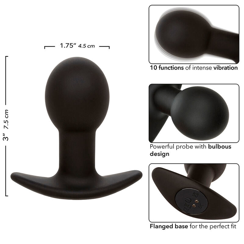 CALEXOTICS - ROCK BOTTOM PLUG ANAL 10 VIBRATIONS SILICONE NOIR - Sensualia