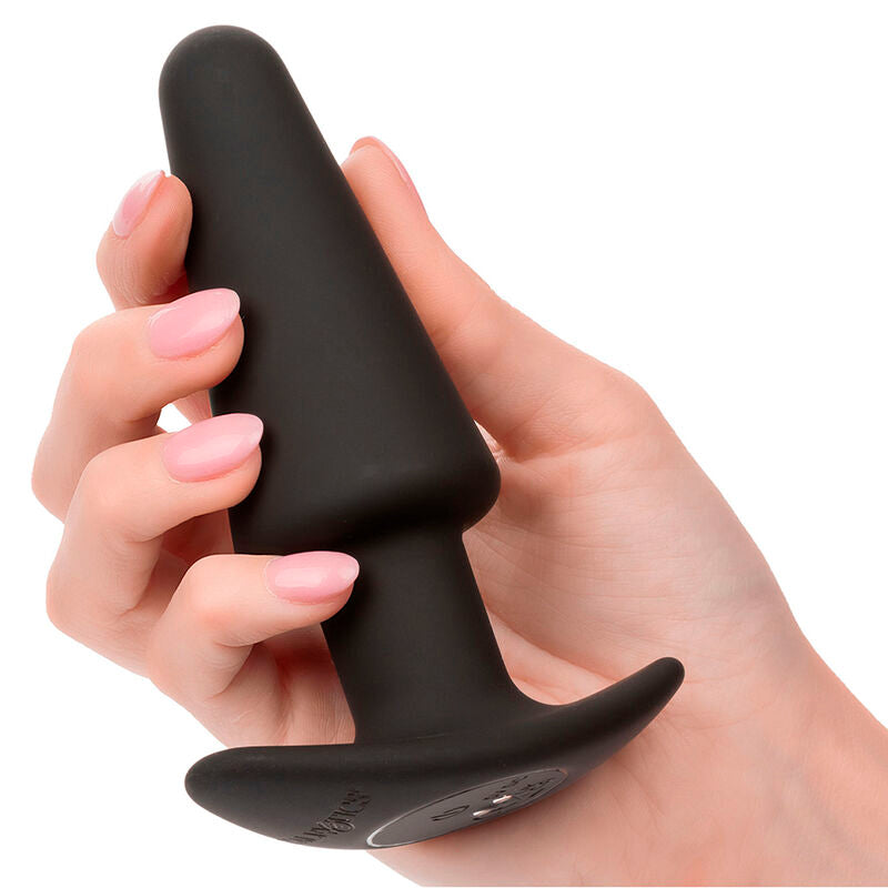 CALEXOTICS - ROCK BOTTOM TAPERED ANAL PLUG 10 VIBRATIONS SILICONE NOIR - Sensualia