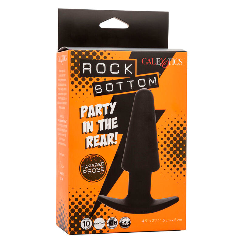 CALEXOTICS - ROCK BOTTOM TAPERED ANAL PLUG 10 VIBRATIONS SILICONE NOIR - Sensualia