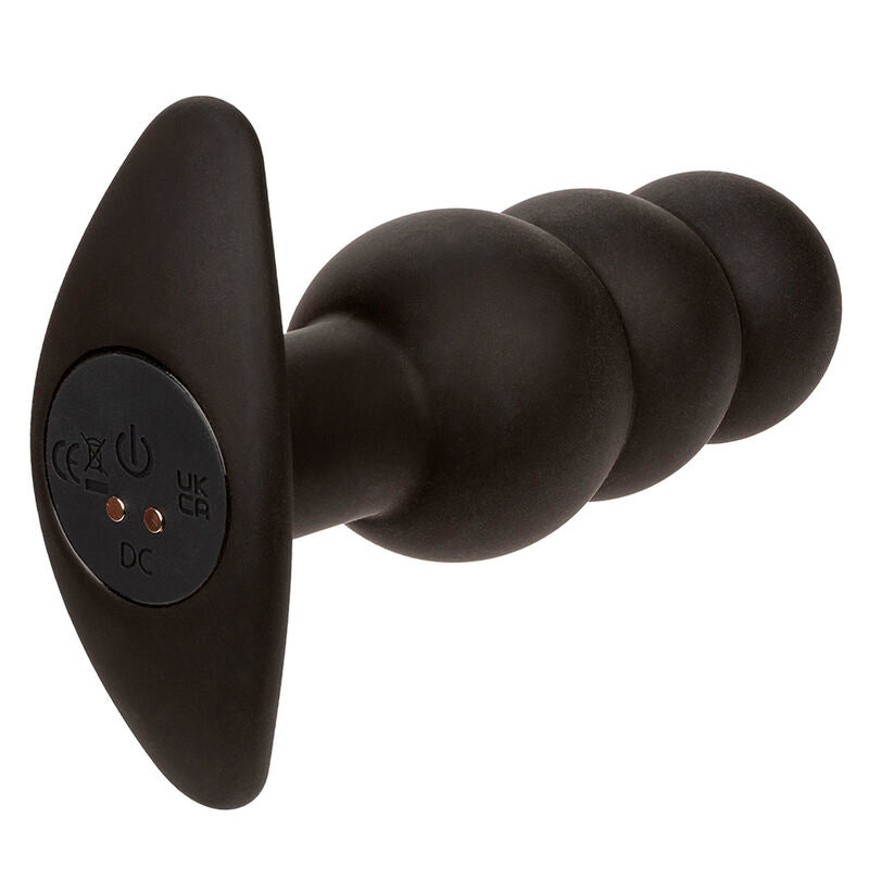 CALEXOTICS - ROCK BOTTOM PLUG ANAL PERLÉ 10 VIBRATIONS SILICONE NOIR - Sensualia
