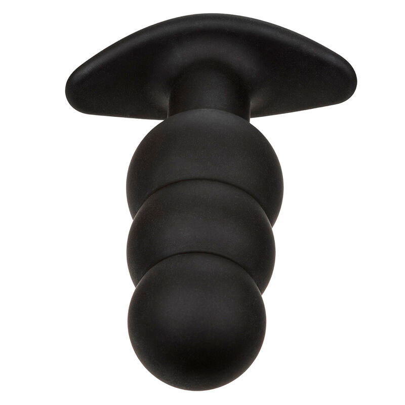 CALEXOTICS - ROCK BOTTOM PLUG ANAL PERLÉ 10 VIBRATIONS SILICONE NOIR - Sensualia