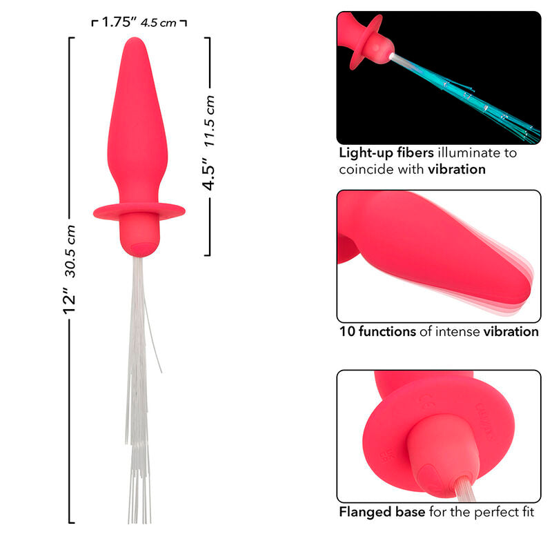 CALEXOTICS - SOUTHERN LIGHTS LIGHT UP PLUG ANAL 10 VIBRATIONS SILICONE ROSE - Sensualia