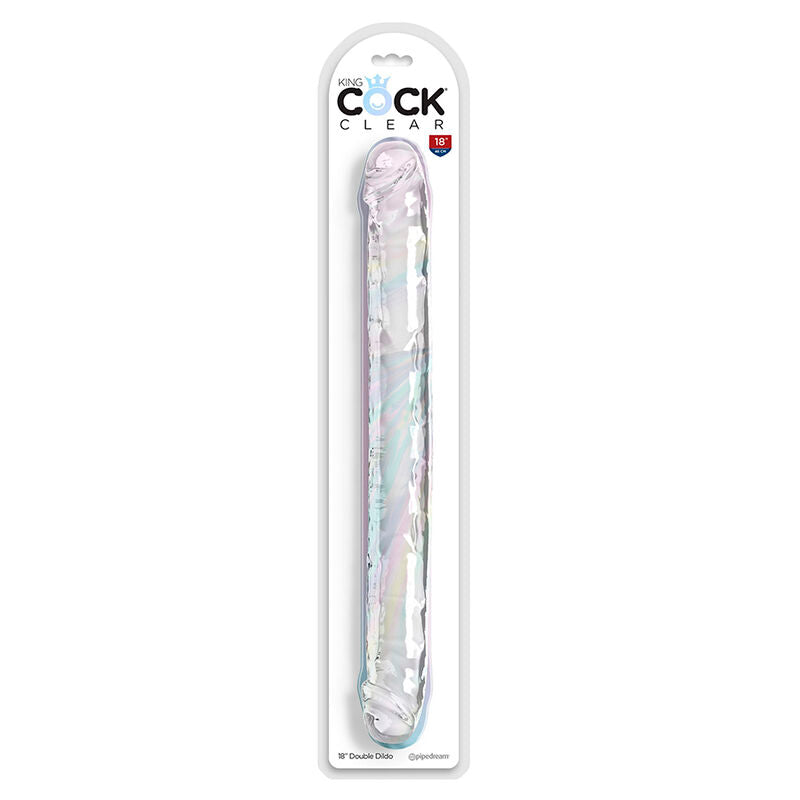 KING COCK - DOUBLE TROUBLE DOUBLE GODE 46 CM TRANSPARENT - Sensualia