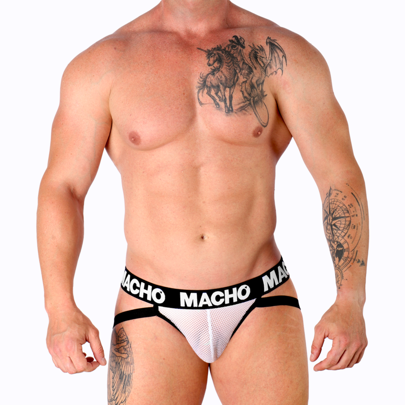 MACHO - MX26X1 JOCK GRID BLANC S - Sensualia