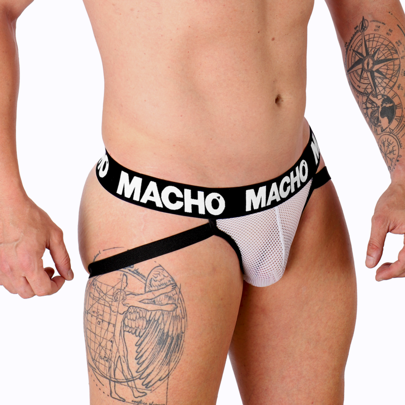 MACHO - MX26X1 JOCK GRID BLANC S - Sensualia