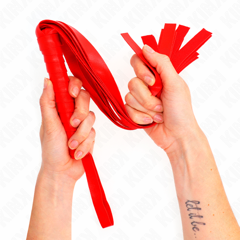 KINK - Fouet à queue large rouge 48,5 CM - Sensualia