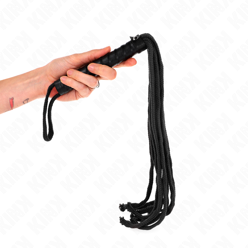 KINK - FOUET CORDE NOIRE 56 CM - Sensualia