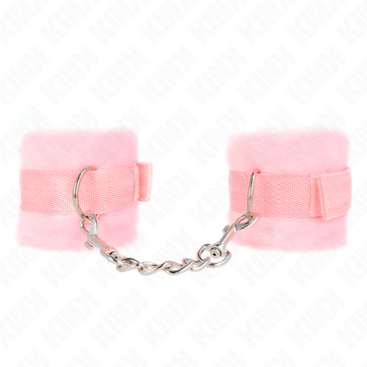 KINK - MANCHETTES DÉBUTANT EN FOURRURE ROSE 30 X 7 CM - Sensualia