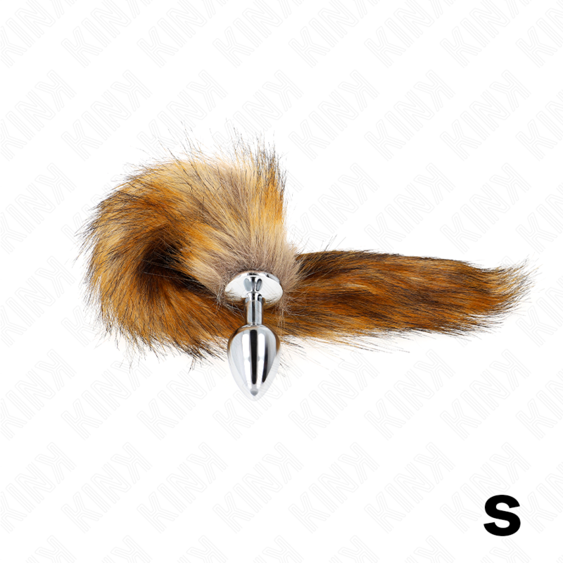 KINK - PLUG ANAL TAILLE S 7 X 3 CM AVEC QUEUE SYNTHÉTIQUE 40 CM MARRON - Sensualia