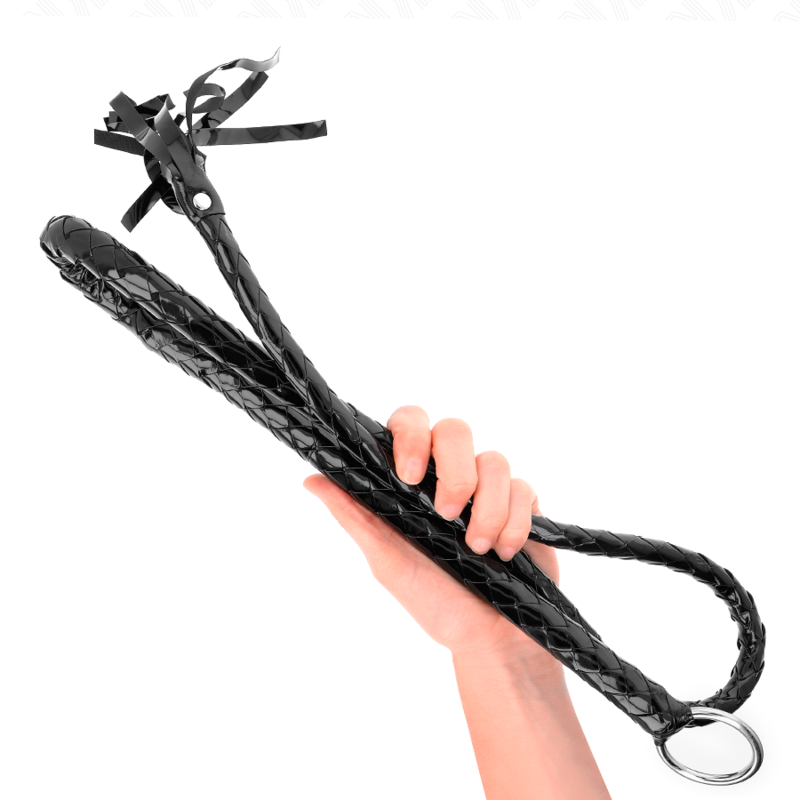 KINK - FOUET LONG EN PVC BRILLANT 138 CM - Sensualia