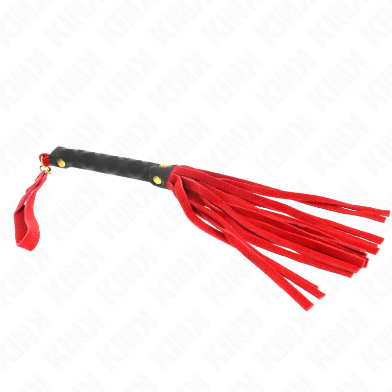 KINK - MINI FOUET DAIM ROUGE 30 CM - Sensualia