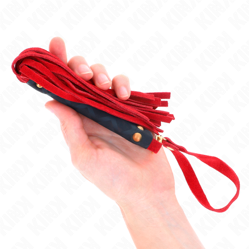 KINK - MINI FOUET DAIM ROUGE 30 CM - Sensualia