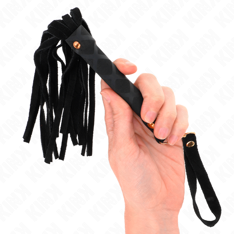 KINK - MINI FOUET DAIM NOIR 30 CM - Sensualia