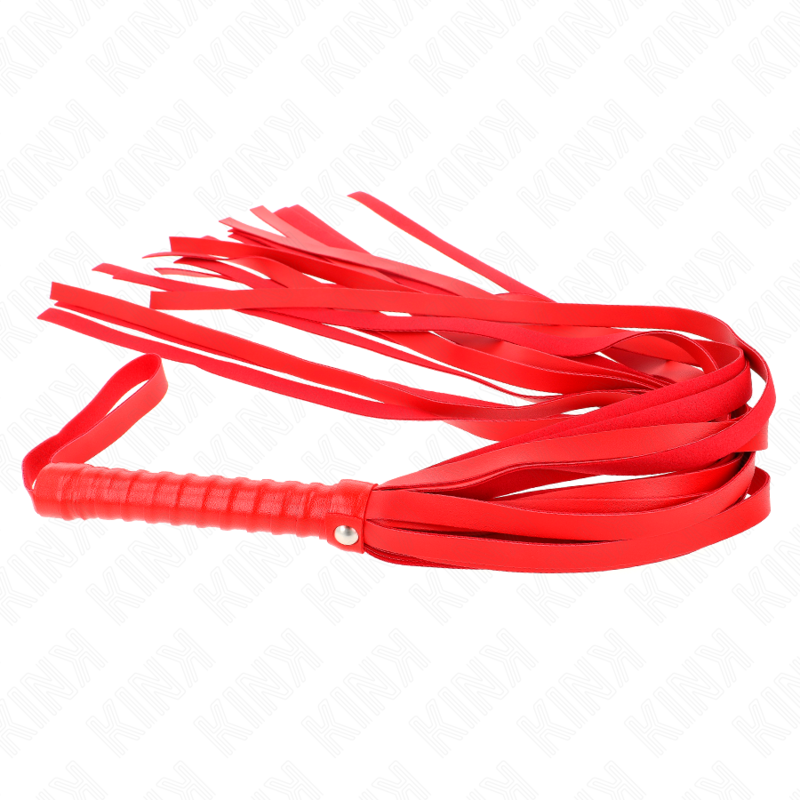 KINK - FOUET ROUGE MANCHE COURT LONG QUEUE 70 CM - Sensualia