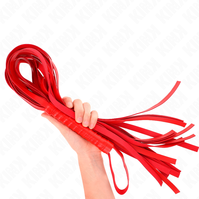 KINK - FOUET ROUGE MANCHE COURT LONG QUEUE 70 CM - Sensualia