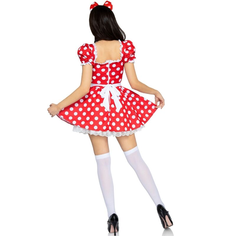 LEG AVENUE - ROBE À POIS + BANDEAU ROUGE/BLANC M - Sensualia