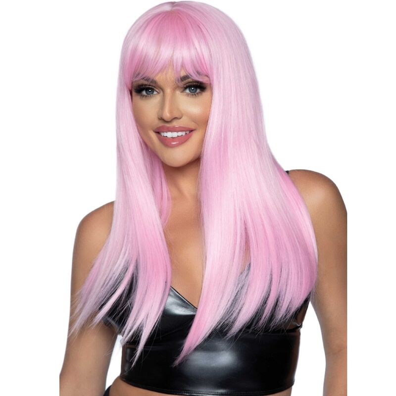 LEG AVENUE - PERRUQUE LONGUE FRANGE DROITE ROSE - Sensualia