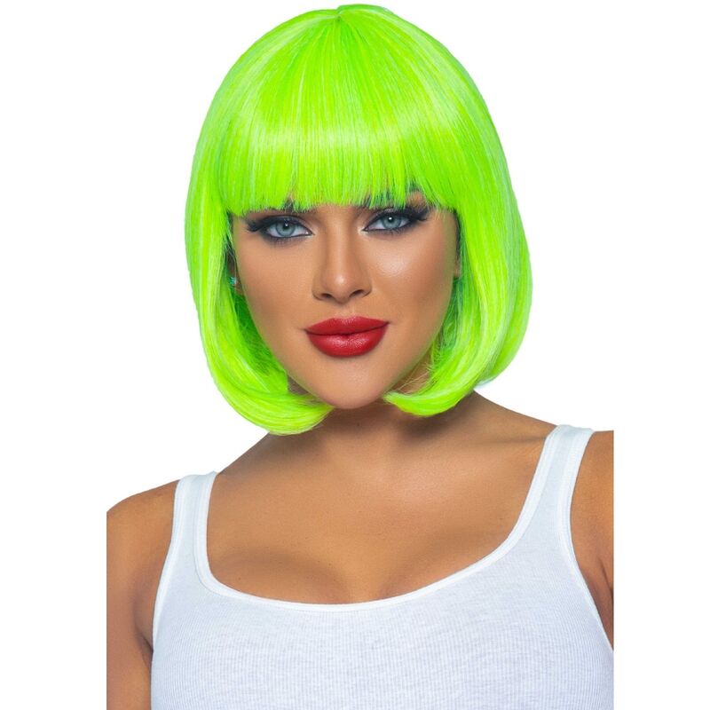 LEG AVENUE - PERRUQUE BOB FLUORESCENTE VERT FLUO - Sensualia