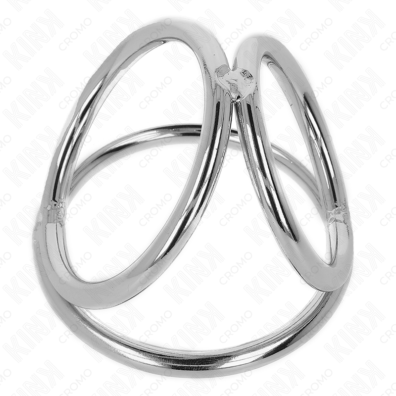 KINK - ANNEAU PÉNIS EN MÉTAL TRIPLE CHROME 3,2 CM À 4,5 CM - Sensualia