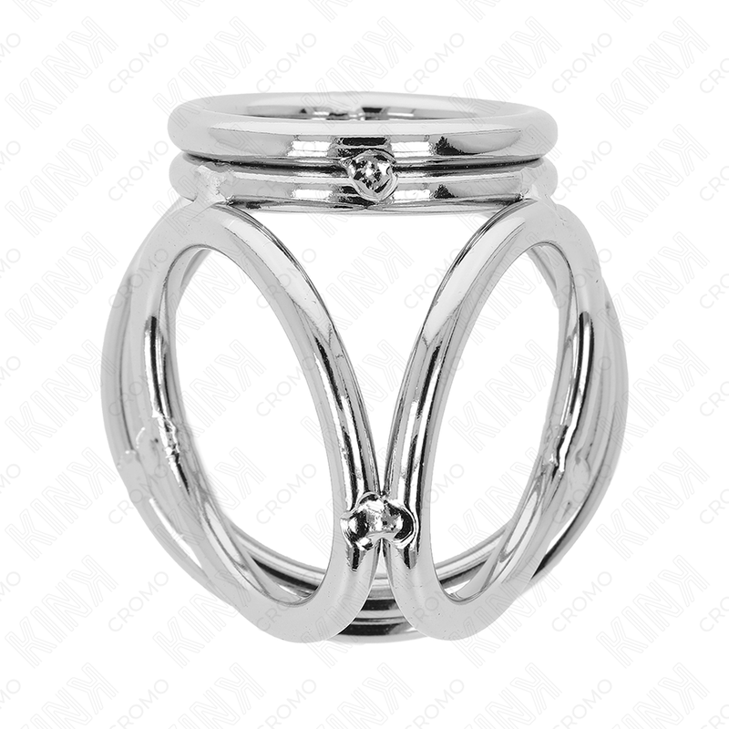 KINK - ANNEAU PÉNIS EN MÉTAL TRIPLE CHROME 3,8 CM À 5 CM MODÈLE 1 - Sensualia