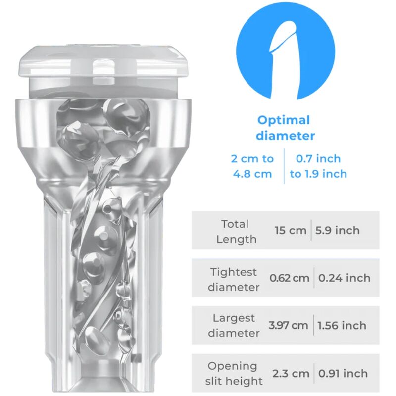 KIIROO - FEEL POCKET STROKER CRISTAL PAR KIIROO TRANSPARENT - Sensualia