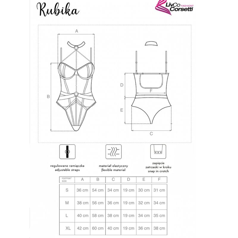 LIVCO CORSETTI FASHION - RUBIKA LC XG079 BODY CON GARGANTILLA NEGRO S - Sensualia
